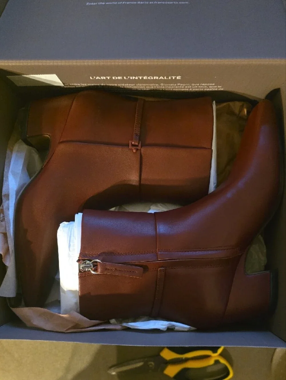 Franco Sarto Burgundy Leather Ankle Booties